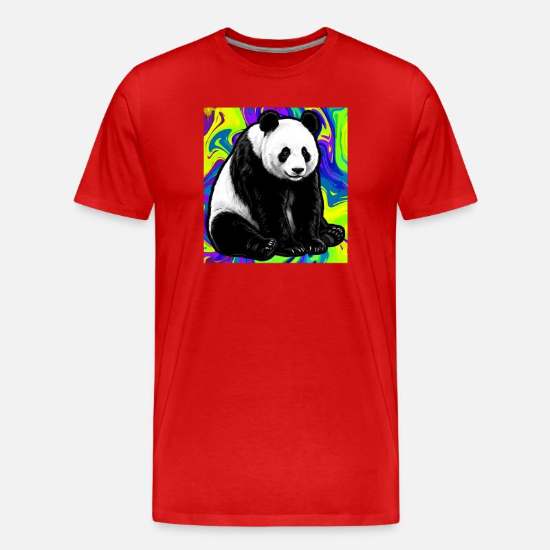 panda - Men's Premium Organic T-Shirt - red