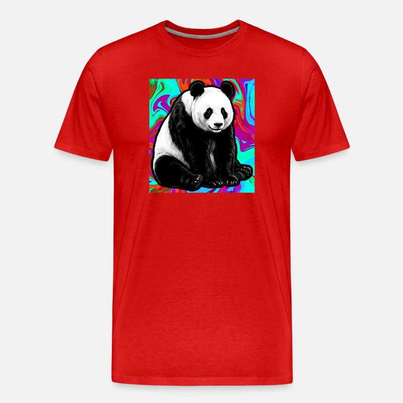 Panda - Männer Premium Bio T-Shirt - Rot