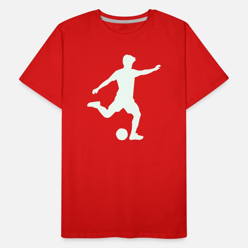 Kicker-Silhouette im Sprung Männer Premium Bio T-Shirt