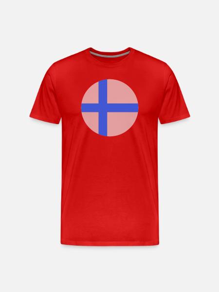 Round Finnish flag - Men's Premium Organic T-Shirt - red