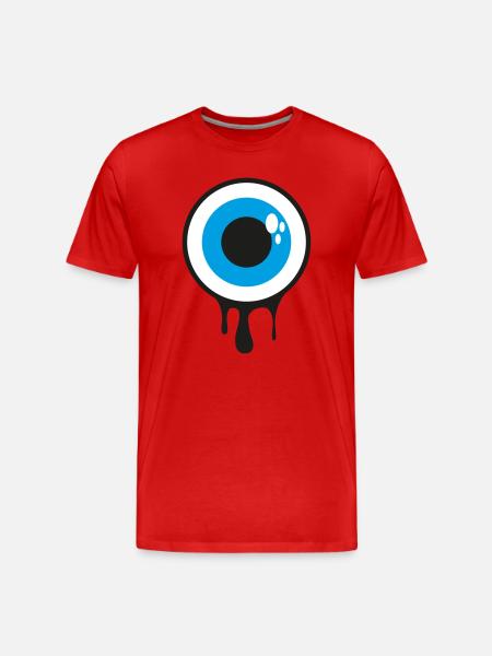 Dripping Eye - Männer Premium Bio T-Shirt - Rot