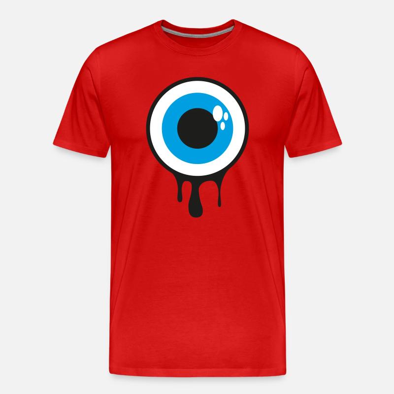 Dripping Eye - Männer Premium Bio T-Shirt - Rot