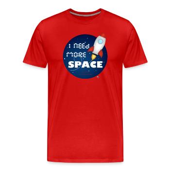 Weltraumrakete in einem blauen Kreis Abbildung - Männer Premium Bio T-Shirt - Rot - Vorne - Damien (186cm)