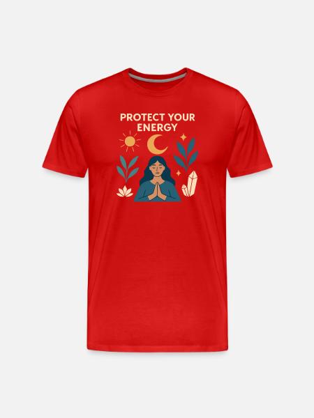 Protecting Your Energy – Meditative Power - Men's Premium Organic T-Shirt - red
