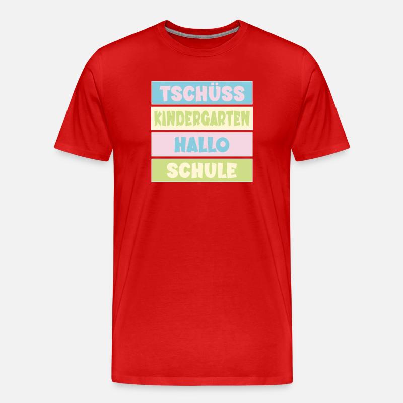 Abschied Kindergarten Einschulung - Männer Premium Bio T-Shirt - Rot