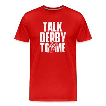 Thoroughbred Horse Racing Derby Racetrack - Men's Premium Organic T-Shirt - red - Front - Damien (186cm)