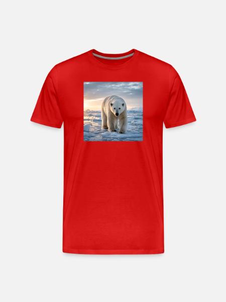 Arktisk isbjörn på is - Men's Premium Organic T-Shirt - red