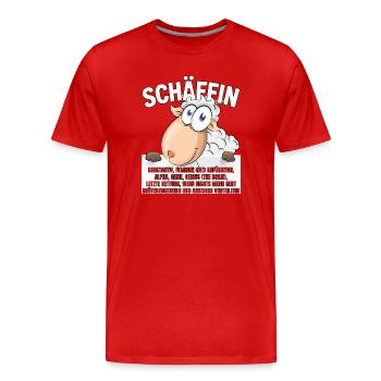 Schäffin - Alpha Schaf mit Sonnenbrille - Männer Premium Bio T-Shirt - Rot - Vorne - Damien (186cm)