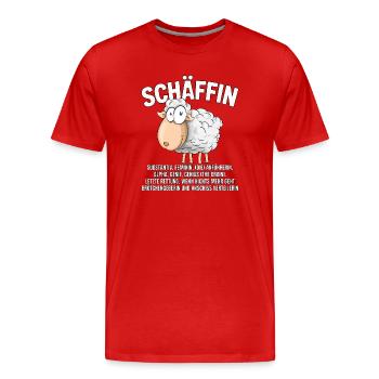 Schäffin - Alpha Schaf als Chefin - Männer Premium Bio T-Shirt - Rot - Vorne - Damien (186cm)