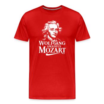 Wolfgang Amadeus Mozart Compositeur de musique classique - T-shirt bio Premium Homme - rouge - Devant - Damien (186cm)