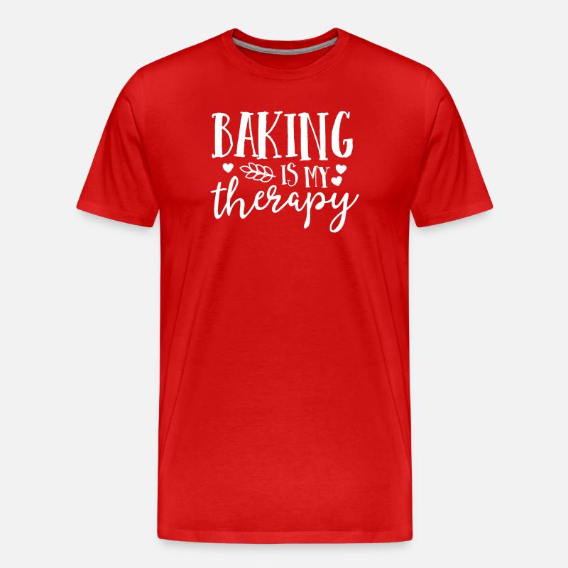 Baking Is My Therapy - Men's Premium Organic T-Shirt - red