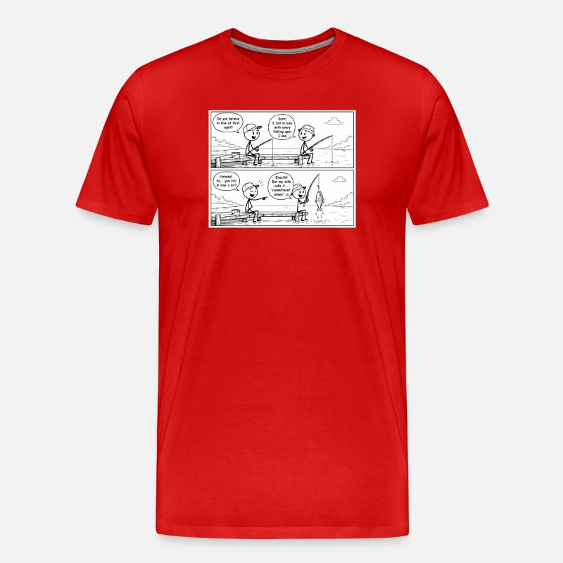 Hooked on Commitment - Men's Premium Organic T-Shirt - red