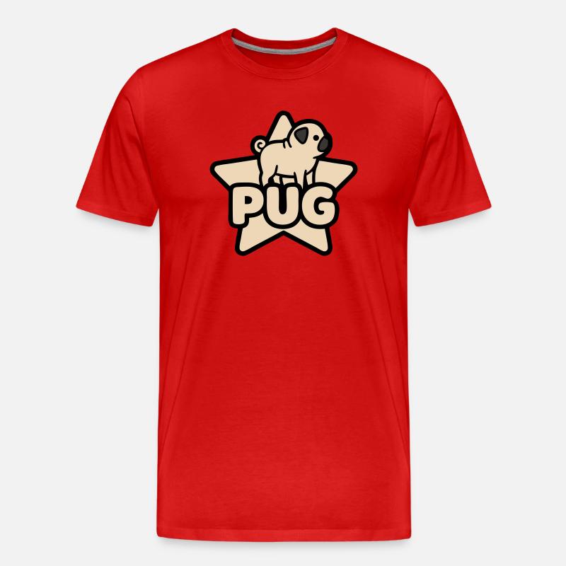 Mops Stern Banner Platzhalter - Männer Premium Bio T-Shirt - Rot