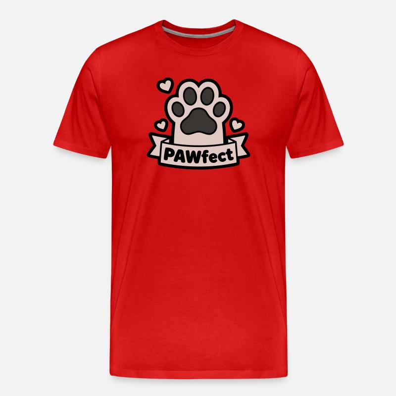 Pfote Pawfect Banner Textfeld - Männer Premium Bio T-Shirt - Rot