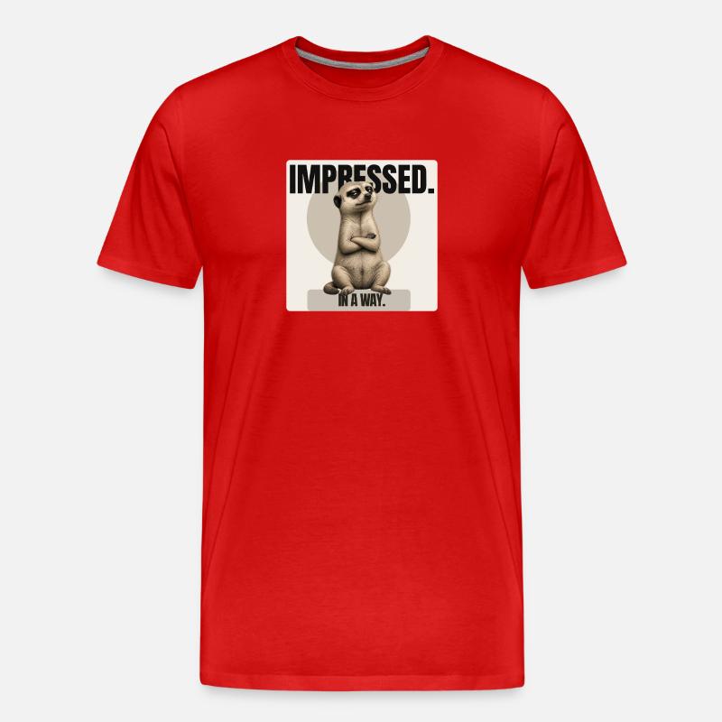 Impressionné. – Conception sarcastique de suricates - T-shirt bio Premium Homme - rouge