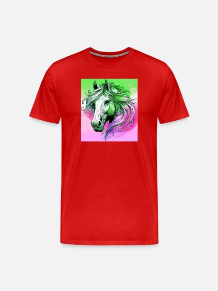 cheval - T-shirt bio Premium Homme - rouge