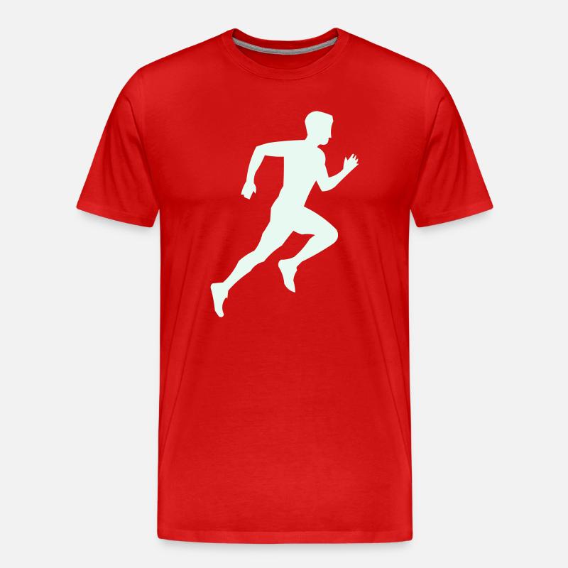 rennen_silhouette- - Männer Premium Bio T-Shirt - Rot