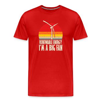 Big Fan of Renewable Energy Retro - Men's Premium Organic T-Shirt - red - Front - Damien (186cm)