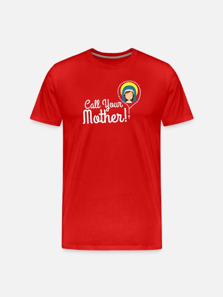Call Your Mother Illustration Tee - Men's Premium Organic T-Shirt - red