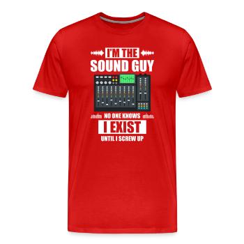 Je suis le technicien du son, ingénieur du son - T-shirt bio Premium Homme - rouge - Devant - Damien (186cm)