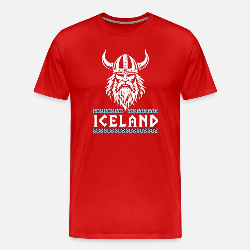 Insel-Wikinger-Nordhelm Odin-Design - Männer Premium Bio T-Shirt - Rot