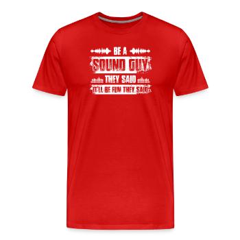 Devenir un technicien du son Ingénieur du son - T-shirt bio Premium Homme - rouge - Devant - Damien (186cm)