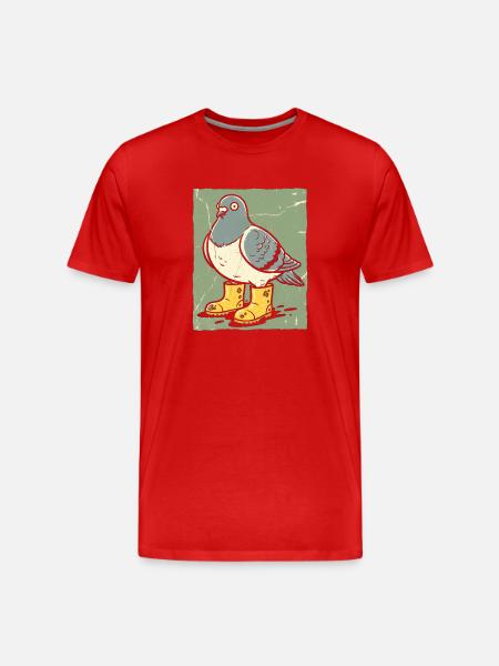 Dove with yellow boots - Men's Premium Organic T-Shirt - red