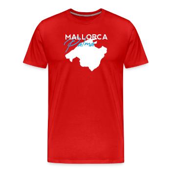 Palma Mallorca Schriftzug Modern Brush Style - Männer Premium Bio T-Shirt - Rot - Vorne - Damien (186cm)