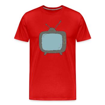 fernseher comicstyle - Männer Premium Bio T-Shirt - Rot - Vorne - Damien (186cm)