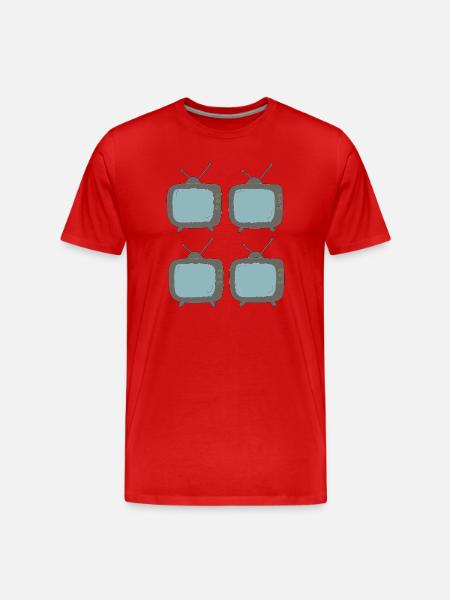 fernseher_4fach - Men's Premium Organic T-Shirt - red