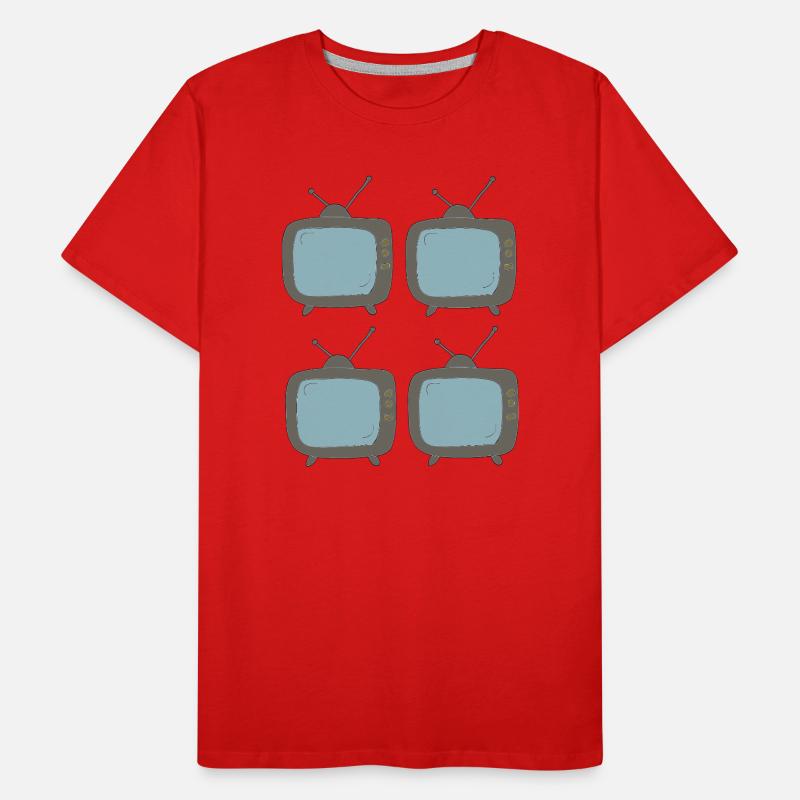 fernseher_4fach Männer Premium Bio T-Shirt