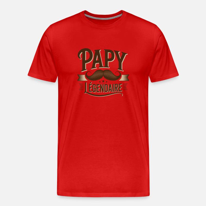 Opa Legendärer Schnurrbart - Männer Premium Bio T-Shirt - Rot