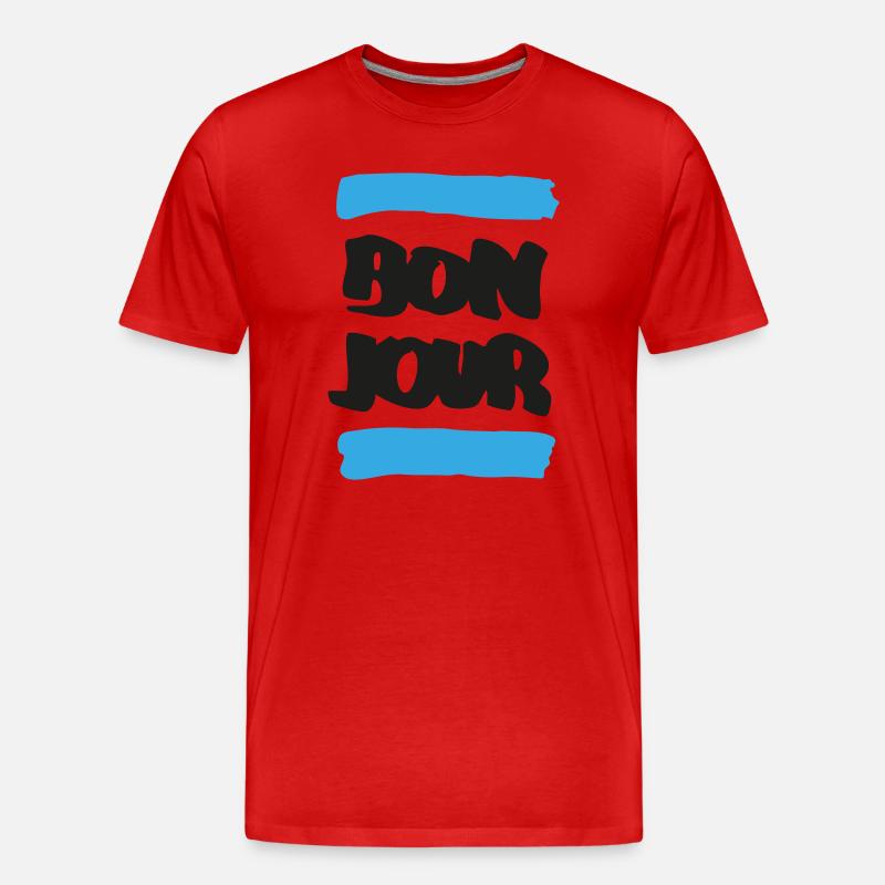 BONJOUR - Männer Premium Bio T-Shirt - Rot