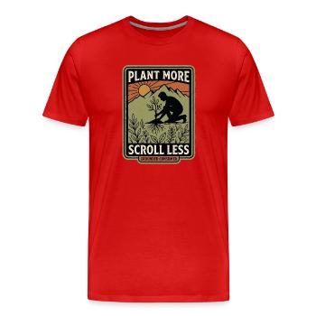 Consommateur cloué au sol - T-shirt bio Premium Homme - rouge - Devant - Damien (186cm)