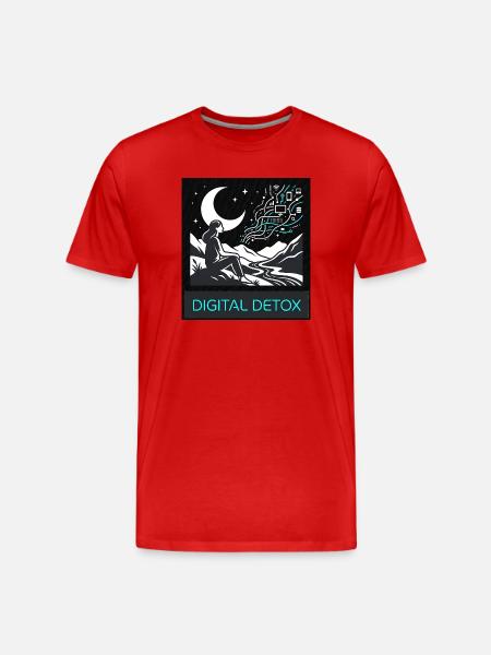 Digital Detox Nature - Men's Premium Organic T-Shirt - red