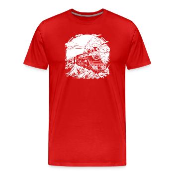 Eisenbahn - Männer Premium Bio T-Shirt - Rot - Vorne - Damien (186cm)