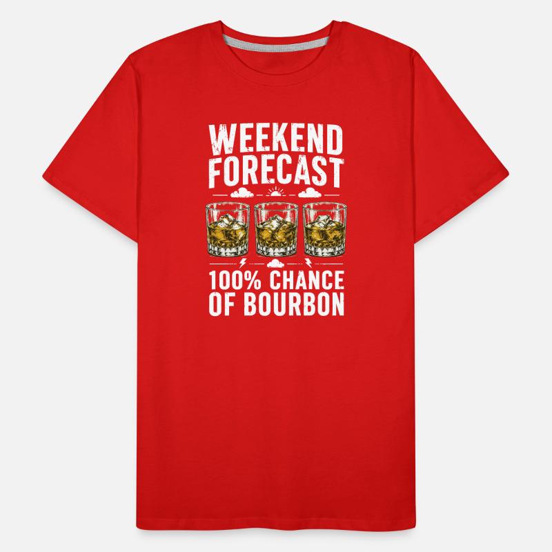 Weekend Forecast Bourbon Humor Design Men's Premium Organic T-Shirt
