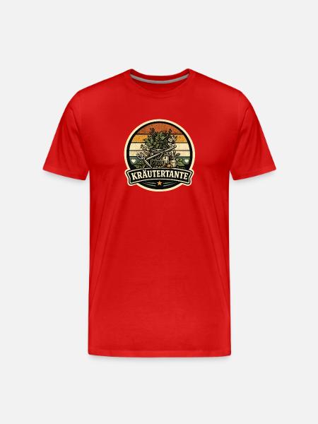 Kräutertante Retro - Männer Premium Bio T-Shirt - Rot