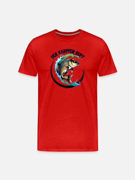 Der Karpfen ruft - Männer Premium Bio T-Shirt - Rot
