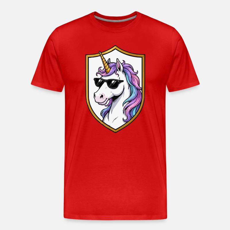 Sonnenbrillen-Unicorn Schild - Männer Premium Bio T-Shirt - Rot