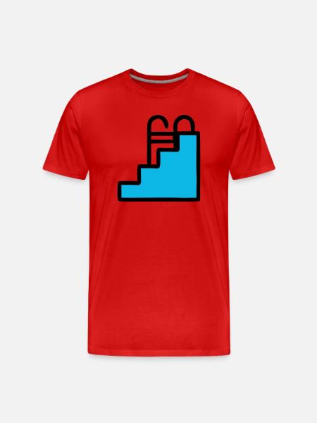 Pool Ladder Swimming Pool Icon - Men's Premium Organic T-Shirt - red