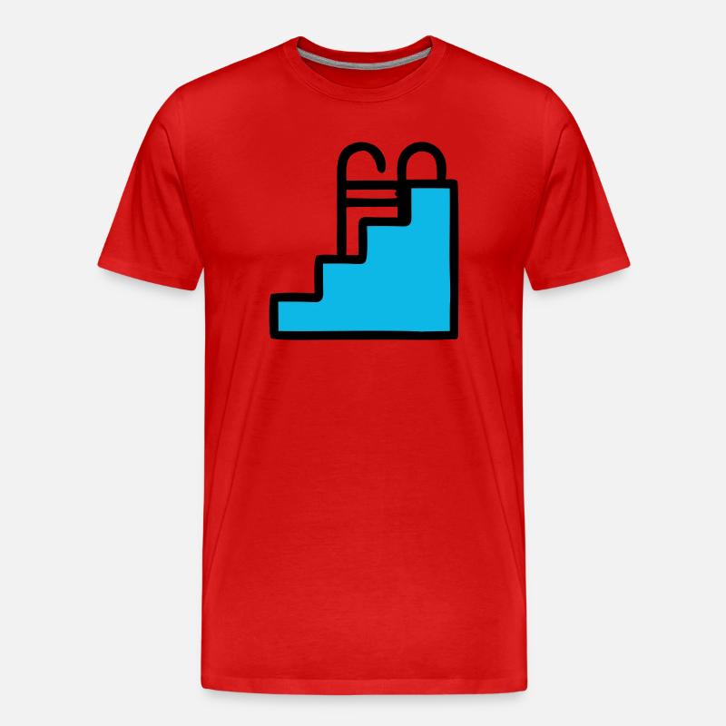 Icône de piscine Échelle de piscine - T-shirt bio Premium Homme - rouge