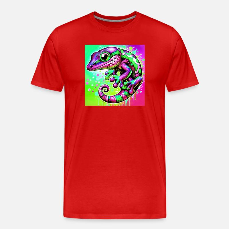 Gecko - Männer Premium Bio T-Shirt - Rot