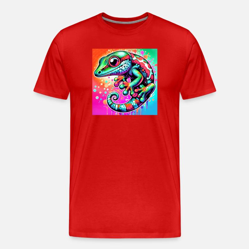 Gecko - Männer Premium Bio T-Shirt - Rot