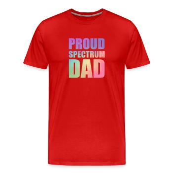 Stolzer Spectrum-Papa - Männer Premium Bio T-Shirt - Rot - Vorne - Damien (186cm)