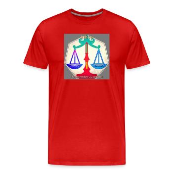 Gewicht - Männer Premium Bio T-Shirt - Rot - Vorne - Damien (186cm)