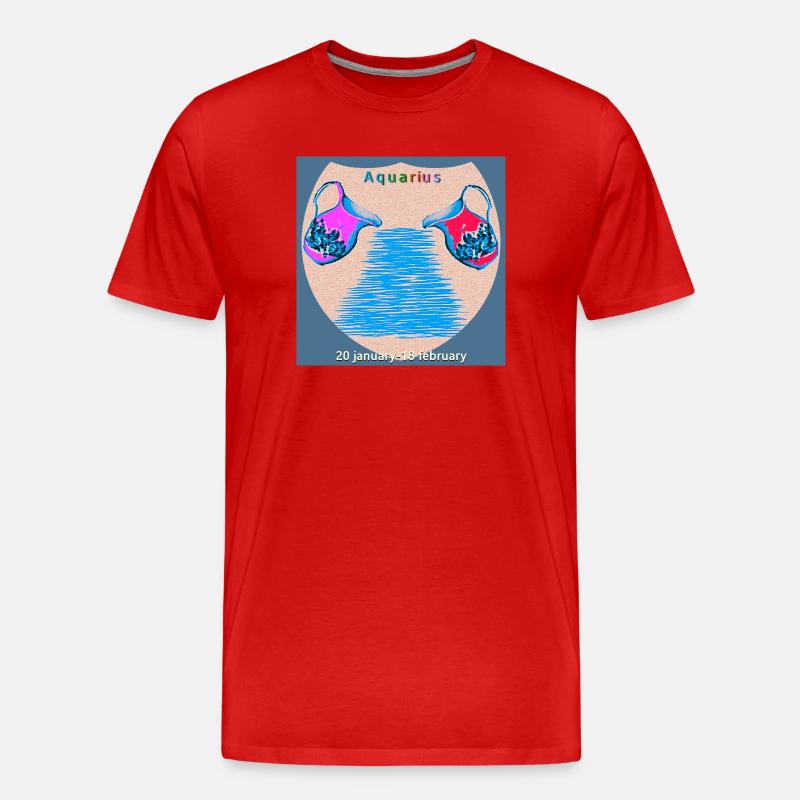 Aquarius - Men's Premium Organic T-Shirt - red