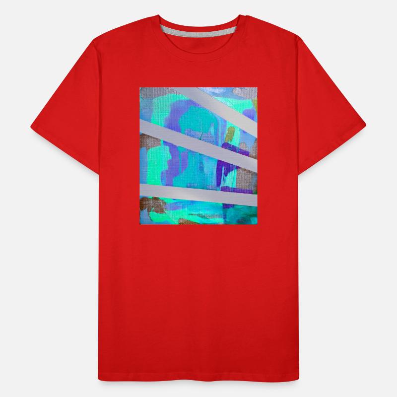 Neon Abstract Stripe Collage Men's Premium Organic T-Shirt