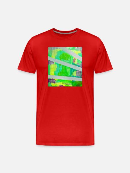 Neon Kaleido Abstract - Men's Premium Organic T-Shirt - red