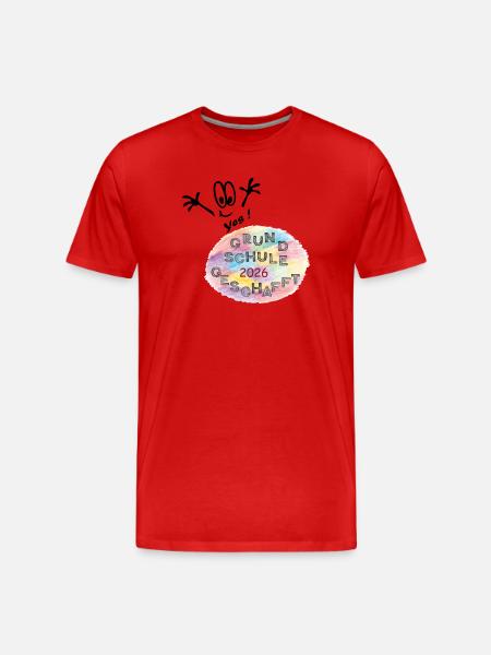 Grundschule geschafft - Männer Premium Bio T-Shirt - Rot